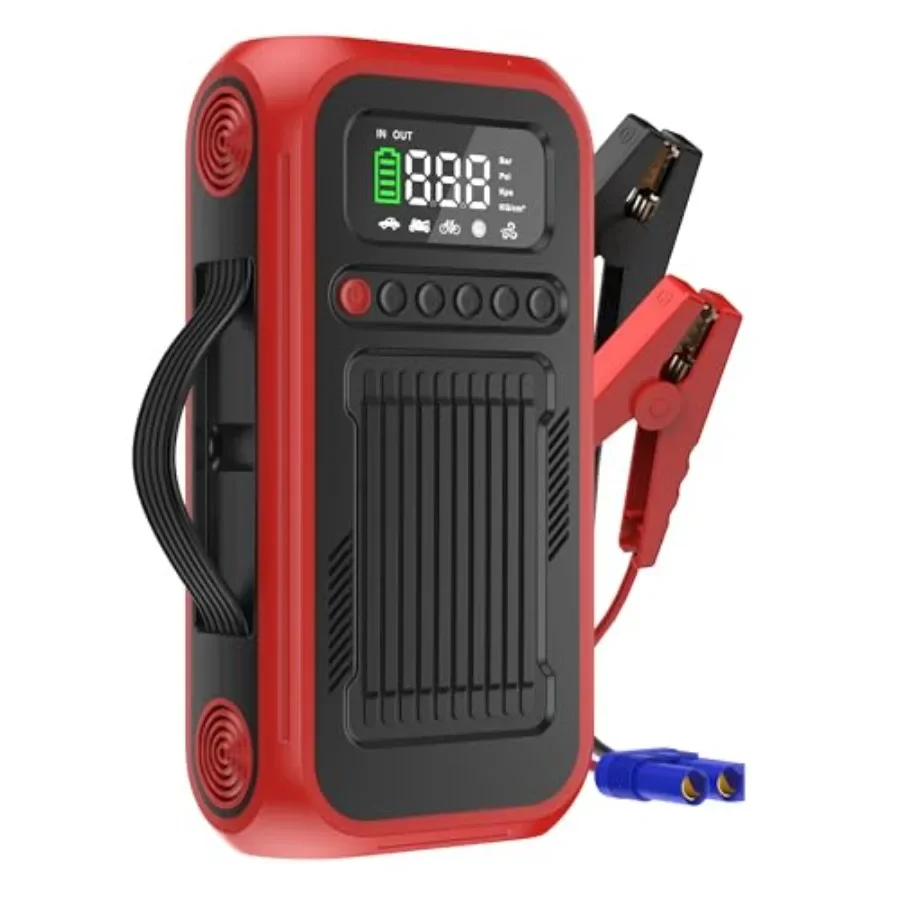 Compressore d'aria portatile per pneumatici per auto, palle per biciclette e altro: 5X Gonfiatore digitale per pneumatici più veloce da 150 PSI con ventilatore d'aria e