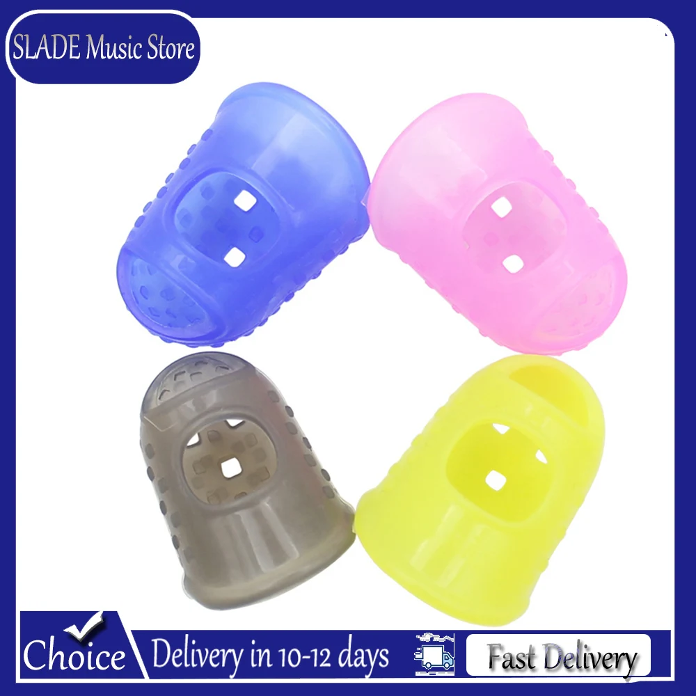 4Pcs Guitar Fingertip Protectors Silicone Finger Guards For Ukulele Guitar Bass Left Hand Finger Protector Guitar Accessories