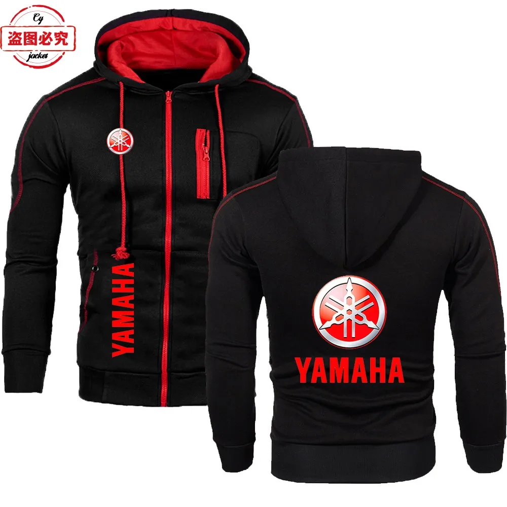 

European Size Yamaha Logo Printed Motorcycle Jacket Racing Suit Loose Men's Top Casual Hoodie Motorcycle Riding Suit Workwear
