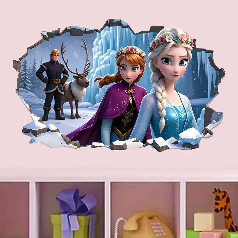 1 Stück Frozen Sisters Breakthrough Wandaufkleber, selbstklebender dekorativer Aufkleber, geeignet für Schlafzimmer, Wohnzimmer, Kinderzimmer usw.