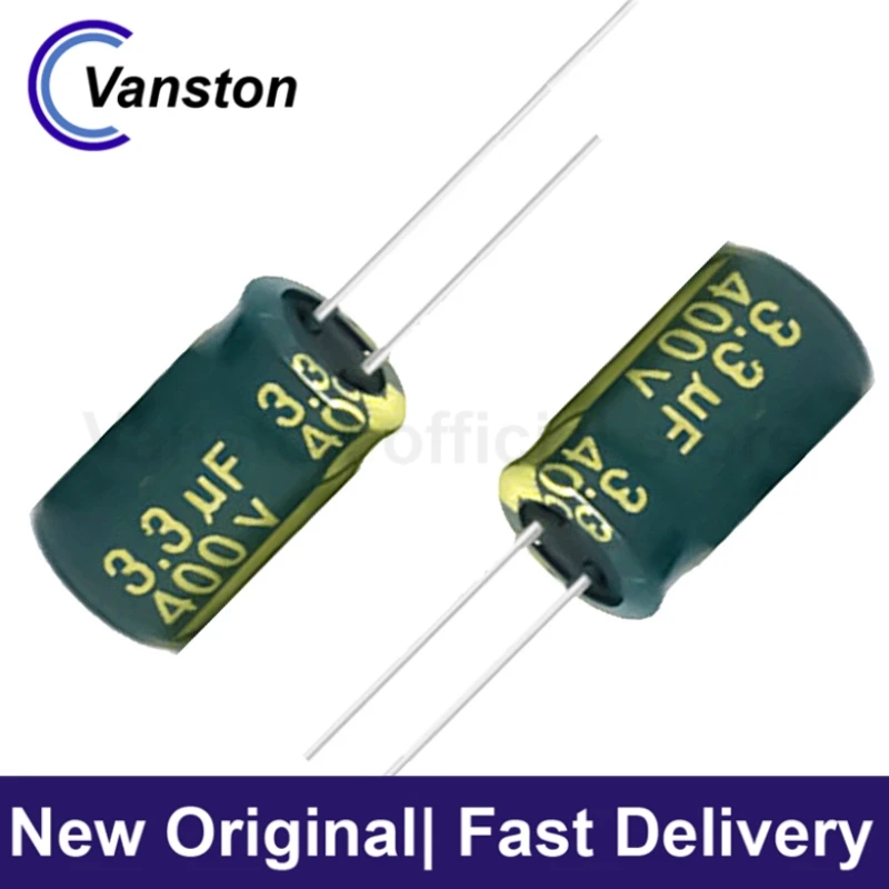 20pcs Electrolytic capacitor 400V3.3UF 6*12mm high temperature resistance 3.3UF/400V 105℃ light control driver Power supply