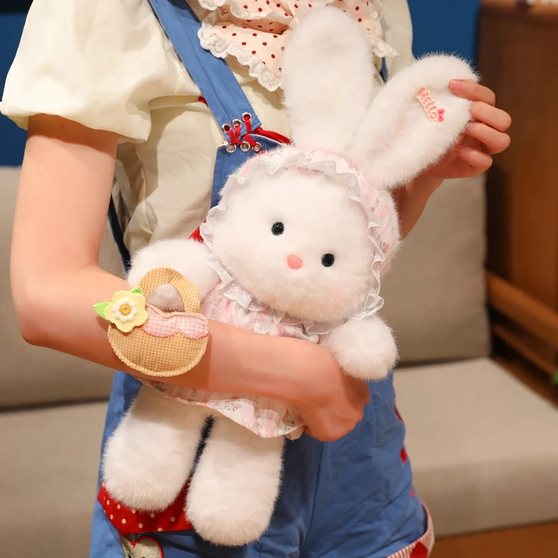 35cm Kawaii Dressing Rabbit Plush Toy Big Size Stuffed Animal Rabbit Soft Doll Pillow Kids Toys Birthday Christmas Gift for Girl