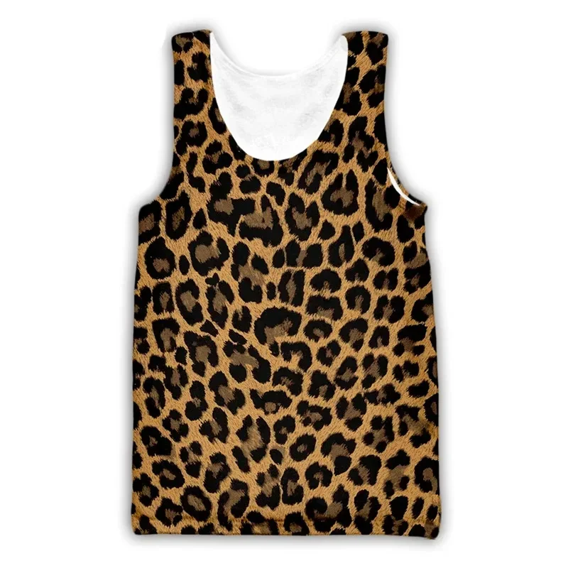 

Newest Leopard Pattern Men's Tank Tops Summer New Trendy Man Oversized Fitness Vests Unisex Sleeveless Gym Clothing