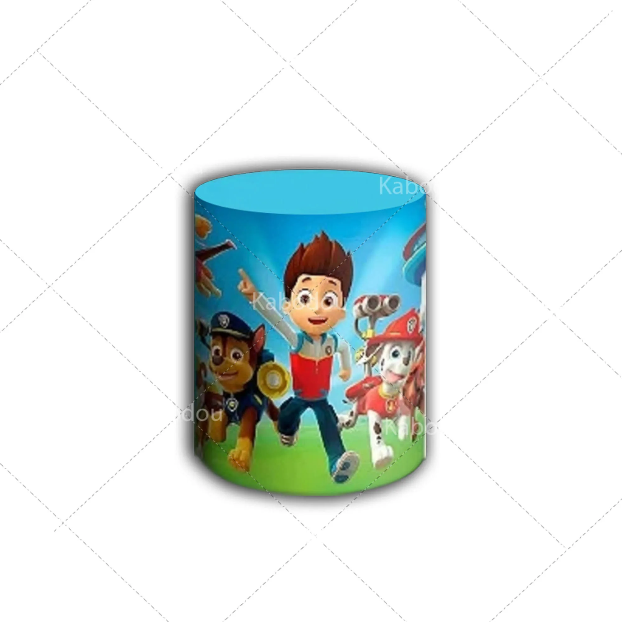 Paws Patrols Round Backdrop Dog Kid Birthday Party Decoration Photography Background Baby Shower Cylinder Cover Studio Prop view 3