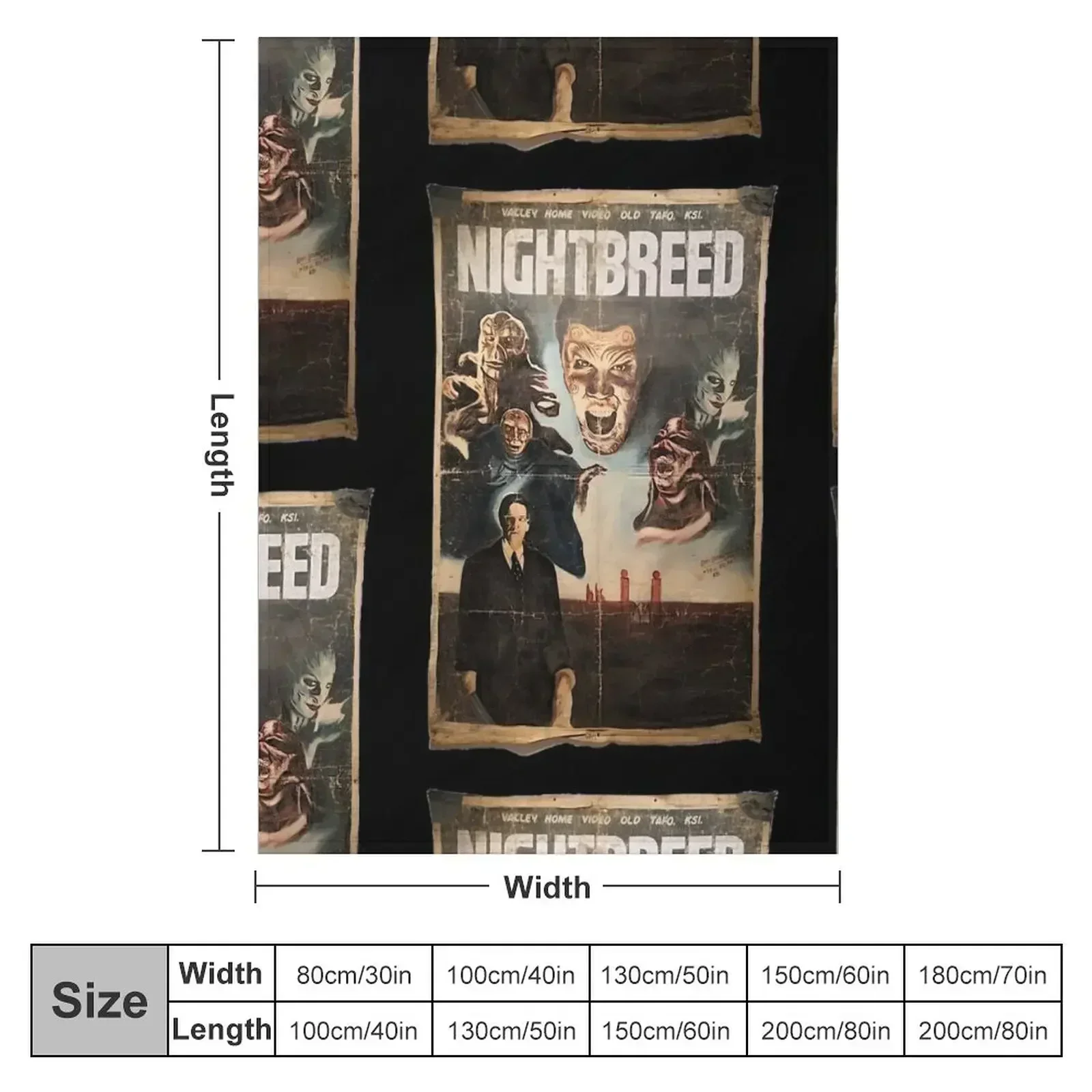 Clive Barker - Nightbreed Throw Blanket couch cozy soft plush fuzzy picnic outdoor blanket