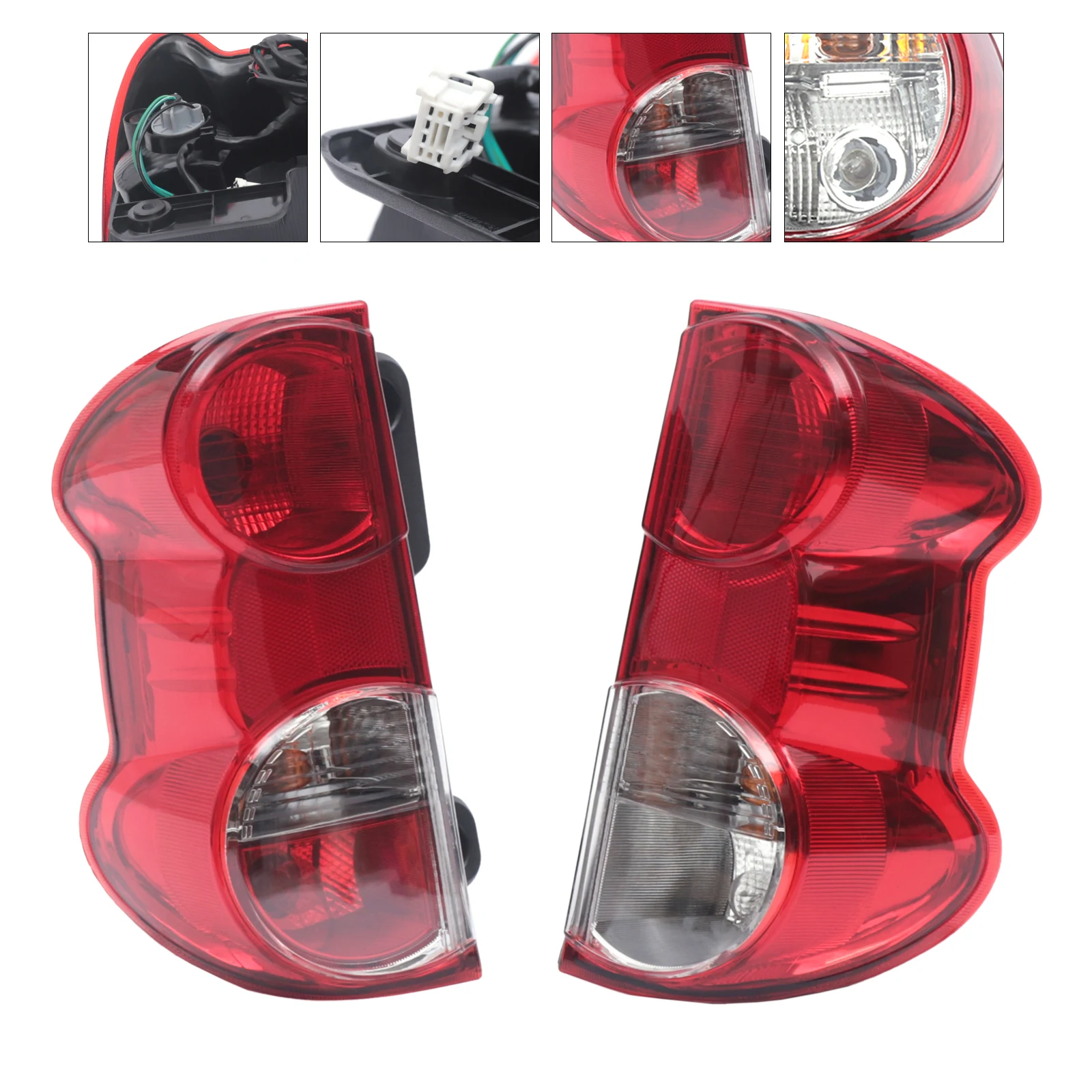 

Pair Tail Light Red Lens w/ Bulb(s) Durable Left + Right Side Halogen Rear Brake Lamp Fits For 2013-2018 Nissan NV200 NEW