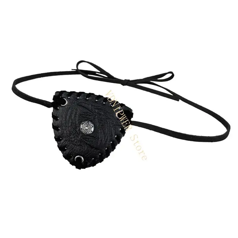 Hombres Patches pirata medieval Patches cuero Cubiertas ojos en relieve vintage D08E