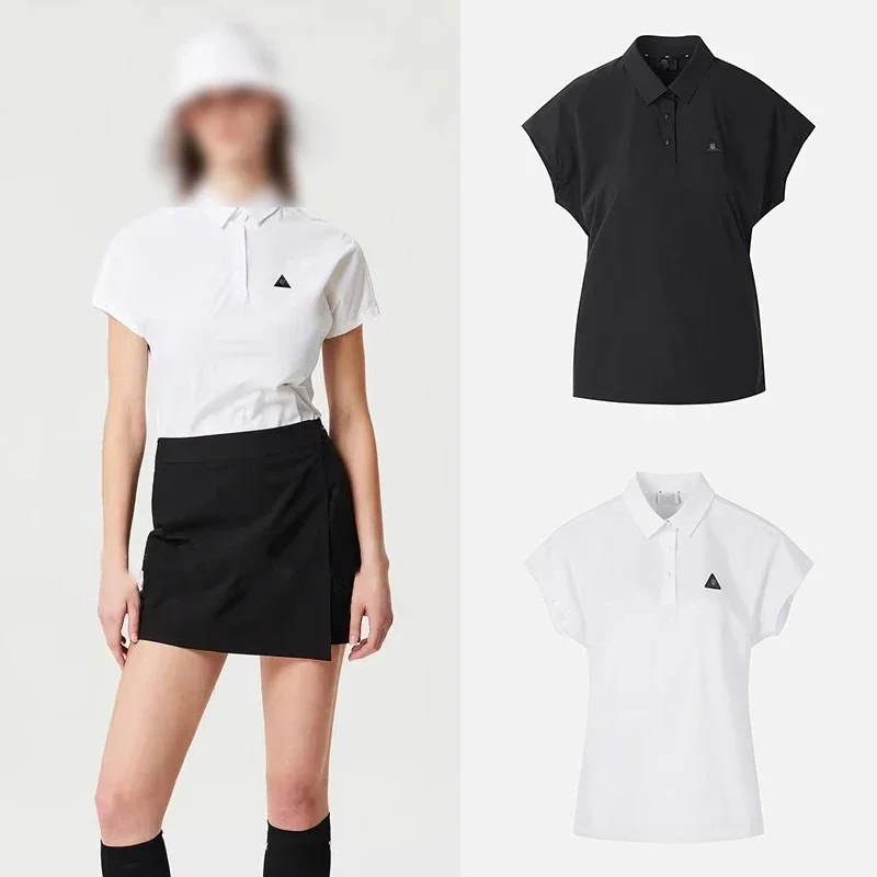 

Golf Clothing Summer Women's Lapel Half-button Slim-fitting Short-sleeved T-shirt Sports Quick-drying Top