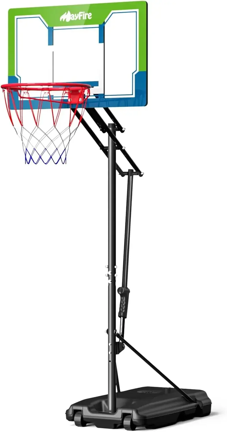 Basketball Hoop,4.9-8.5 Ft Adjustable,Pool Basketball Hoop Outdoor，33 Inch Shatterproof Backboard，Portable Basketball Ho