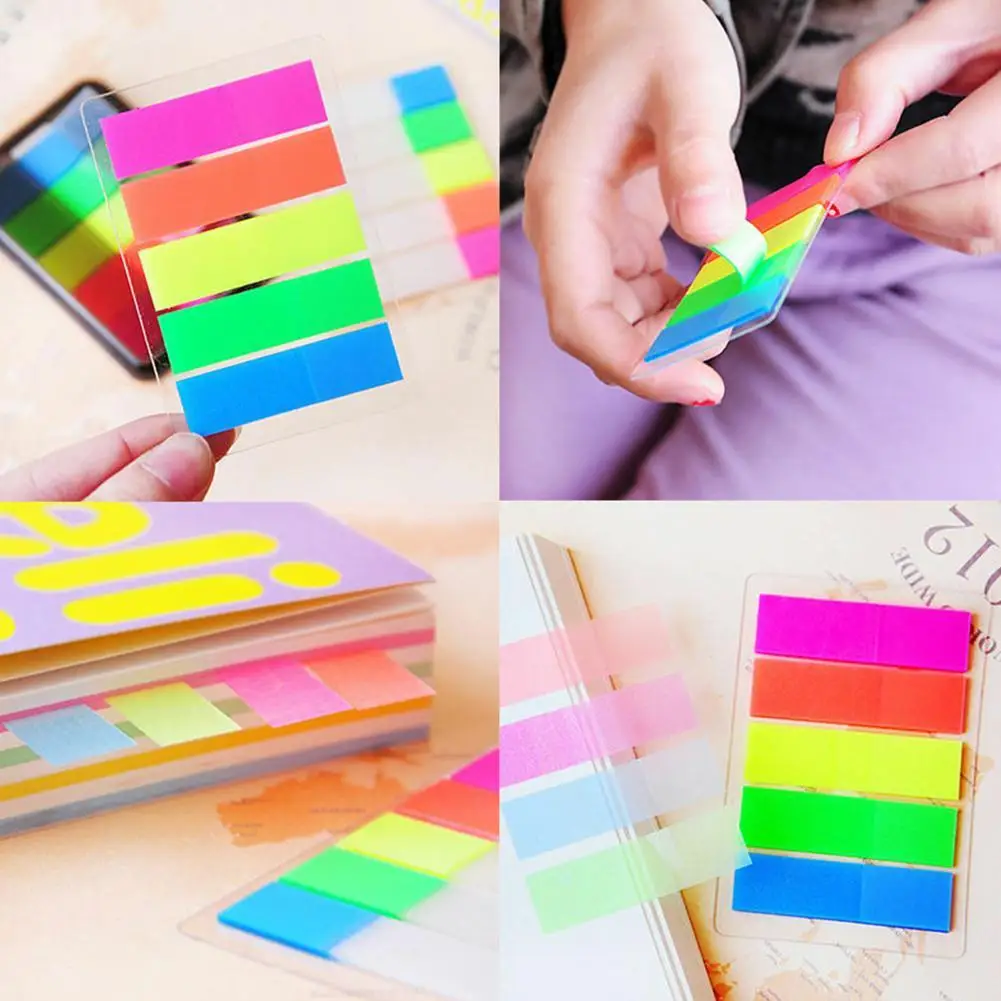 5/3/1pc Fluorescent Classification Self Adhesive Note Book Label Sticker Tabs Flags Office School Supplies Stationery