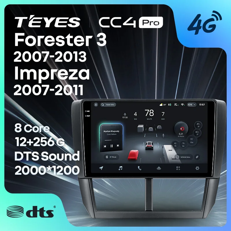 TEYES CC4 PRO For Subaru Forester 3 SH 2007 - 2013 For Subaru Impreza GH GE 2007 - 2011 CarPlay Android Auto 2DIN Car play Radio