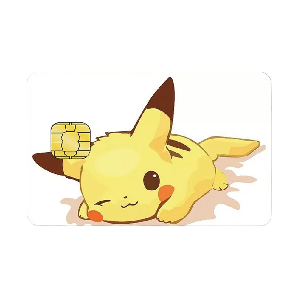 Pokemon Anime Bank Credit Cards Stickers Pikachu Charizard Blastoise Decoration Waterproof Scratch Resistant Stickers