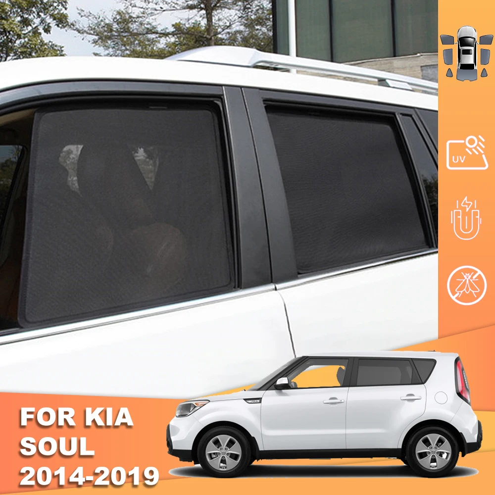 

For Kia SOUL PS 2014-2019 Magnetic Car Sunshade Shield Rear Side Baby Window Sun Shade Visor Front Windshield Blind Curtain