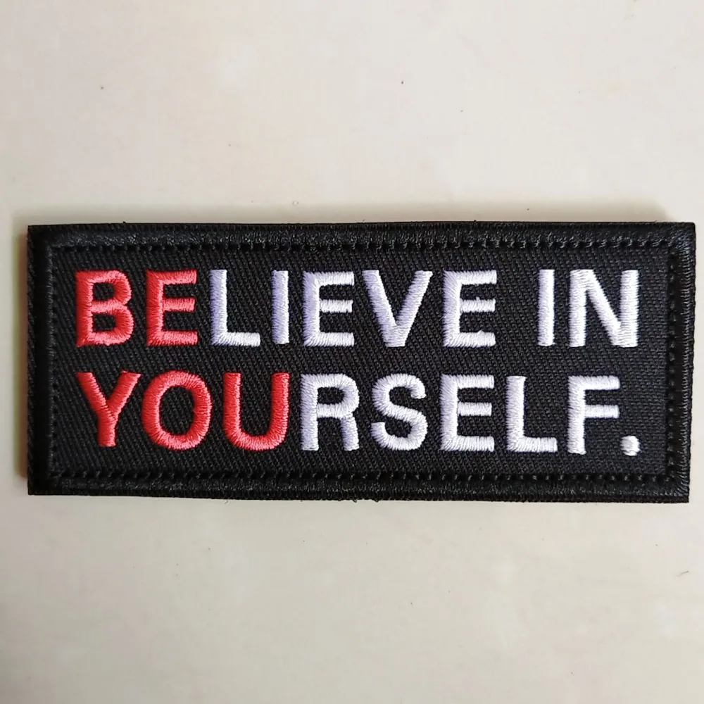 "أثق بنفسك" مضحك ميمي فيلكروس التصحيح هوك وحلقة شارة مطرزة التحفيز الذاتي لحقيبة الظهر التكتيكية مول #2