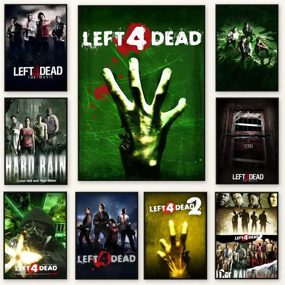 Co-op Game L-Left 4 Dead Poster Frameless Peel-and-Stick Removable Wall Art Print