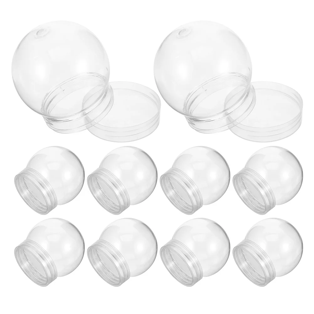 

20 Pcs Snow Globe Craft Container Picture Photo Kit Plastic Globes Clear Spheres