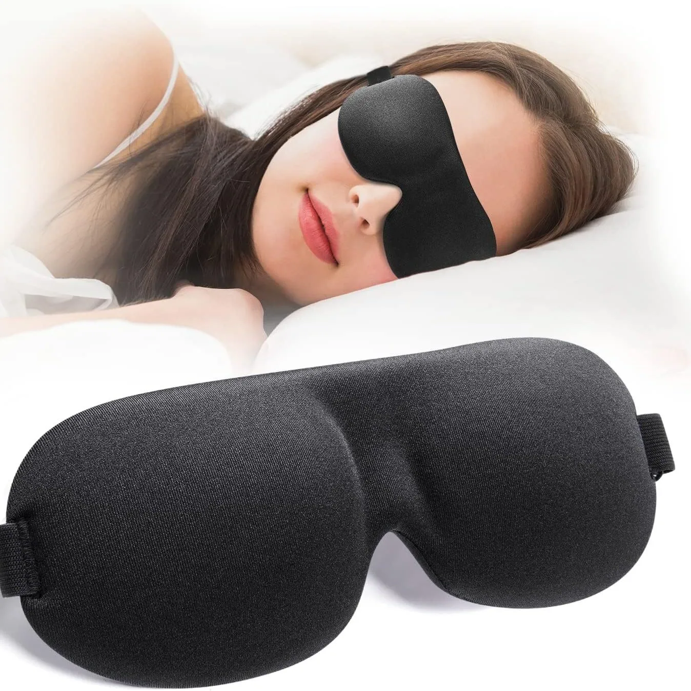 3D Sleeping Mask Block Out Light Soft Padded Sleep Mask Eye Slaapmasker Shade Memory Foam Block Night Mask Blindfold for Sleep