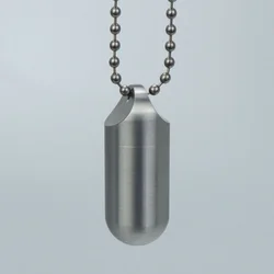 titanium alloy Medicine Storage Bottle Waterproof Pill Case with Necklace Portable Keychain Travel Outdoor Tool Sealed Capsule