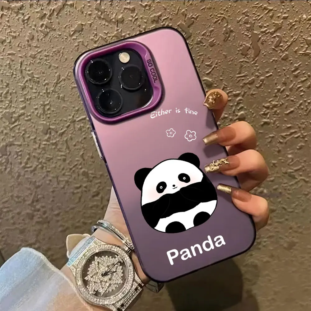 Case For Samsung Galaxy A55 A15 A54 A34 A35 A33 A53 A14 A25 A24 A23 Jump 3 Silver IMD Phone Funda Luxury Cute Panda Color Cover