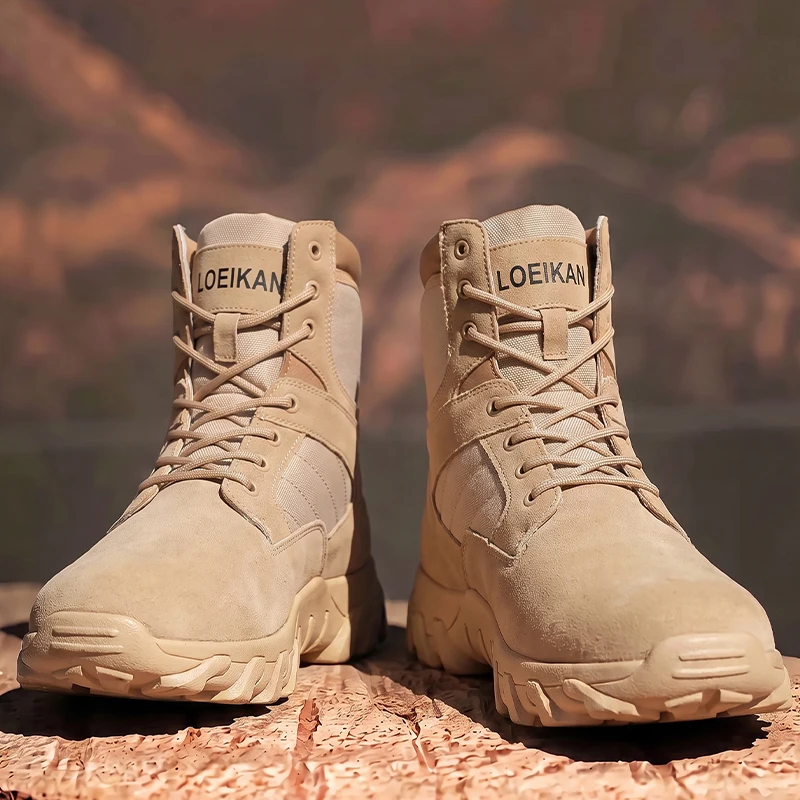 Taktische Stiefel für Herren, stoßdämpfend, rutschfest, hohe Schuhe für die Jagd, Trekking, tägliche Arbeit im Freien – Detail 11