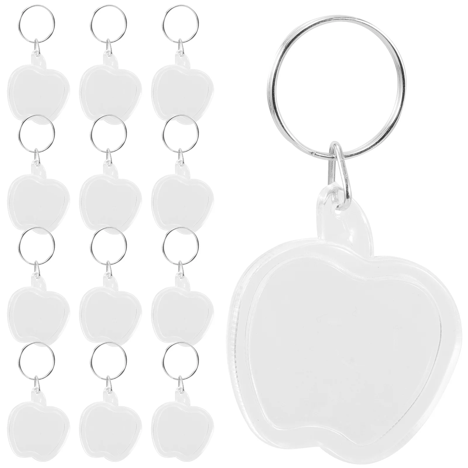 

100pcs Acrylic Keychains Blank Photo Keyring Accessories Transparent Frame DIY Picture nament Craft Decorative Charm