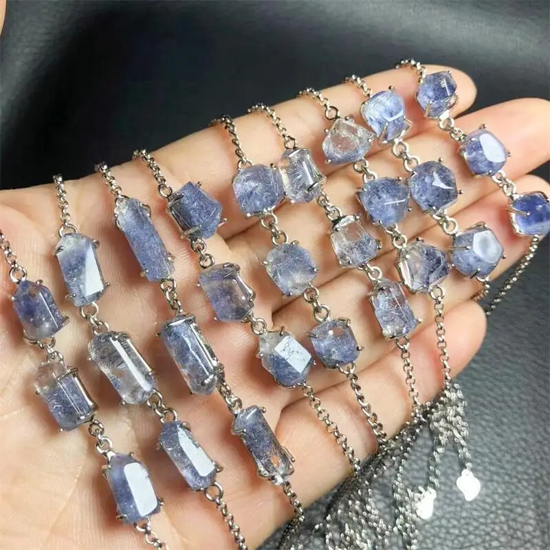 

S925 Natural Dumortierite Bracelet Fashion Crystal Quartz Blue Gemstone Jewelry Reiki Healing Gift For Women 1pcs