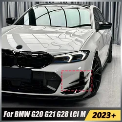 BMW 3 시리즈 G20 G21 G28 LCI M 스포츠 318i 320i 330i M340i 2023 + 프론트 범퍼 카나드 프론트 립 스포일러 스플리터 트림 스티커