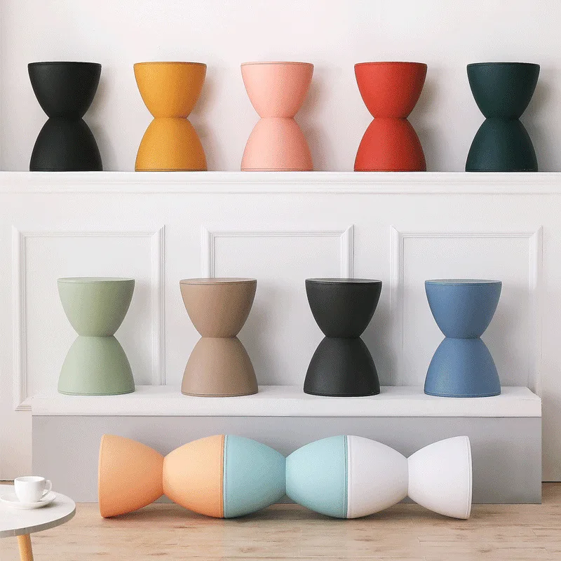 Hallway Ottoman Living Room Furniture  Minimalist Storage Pouf Footstool Shoe Changing Pouf Thickened Plastic Waiting Stool image 4