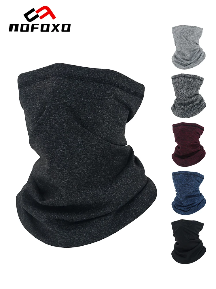 AliExpress nofoxo NOFOXO Winter Thick Polar Fleece Hiking Face Mask Men Women Warm Bandana Outdoor Cycling Sport Windproof Neck Warmer Scarf