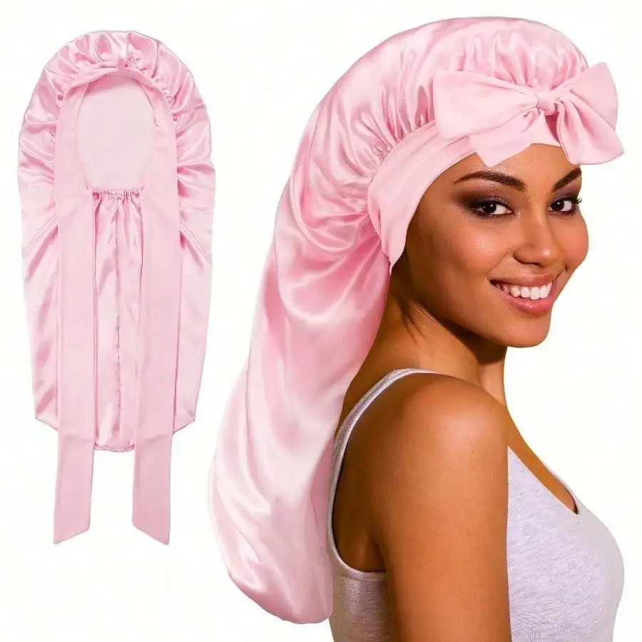 Hot deal: Silk Sleep Bonnets For Women, 1PC Satin Night Cap Soft Elastic Band Silk Bonnets For Sleeping Silk Bonnet Satin Bonnet