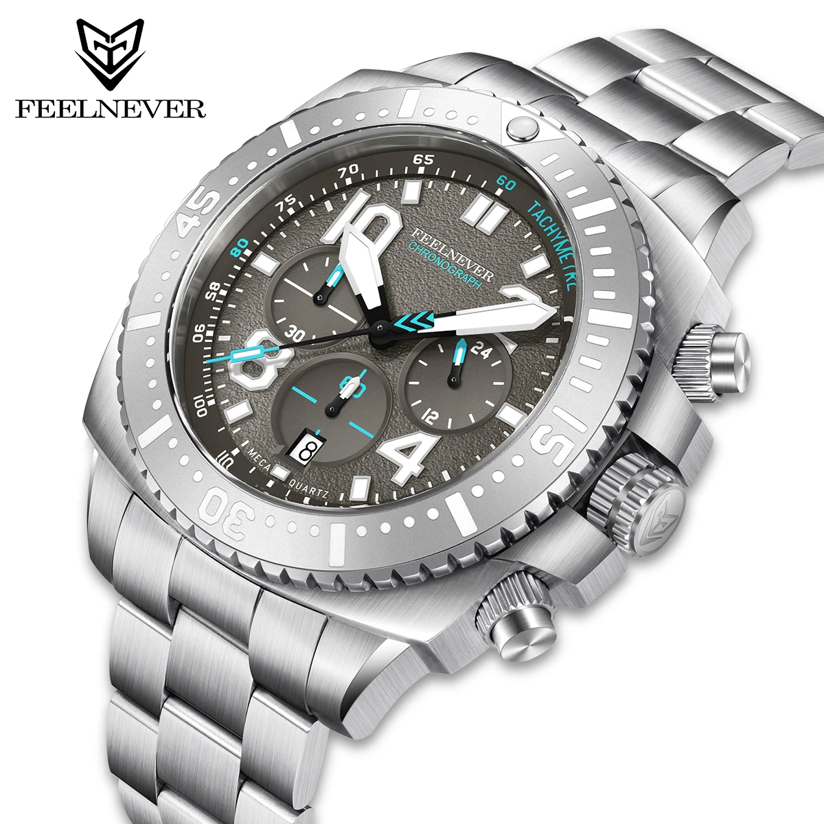 FeelNever Quartz Automatic Watch TMIVD53 Movement 316 Stainless Sapphire Crystal Watches Men 100M Waterproof Clock Reloj Hombre