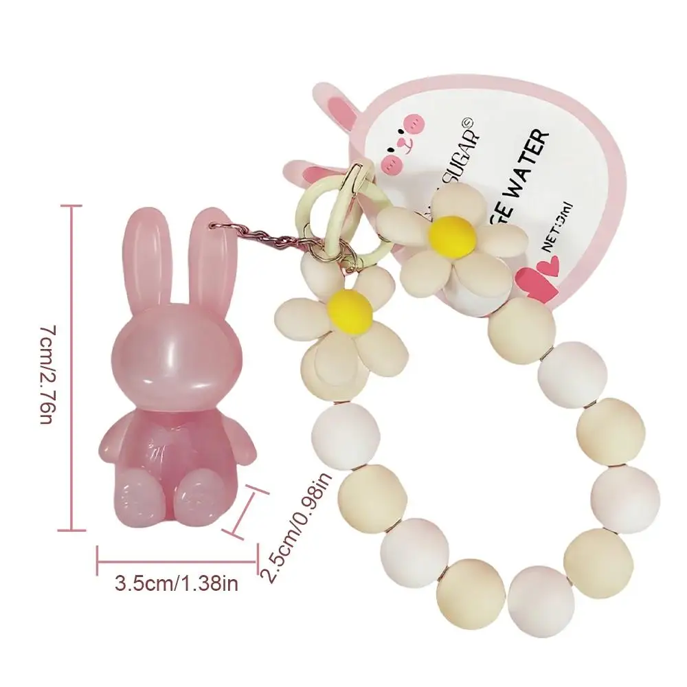 Brillant à lèvres hydratant, lapin mignon, Bracelet à main, porte-clés, imperméable, longue durée, glaçure miroir, antiadhésif