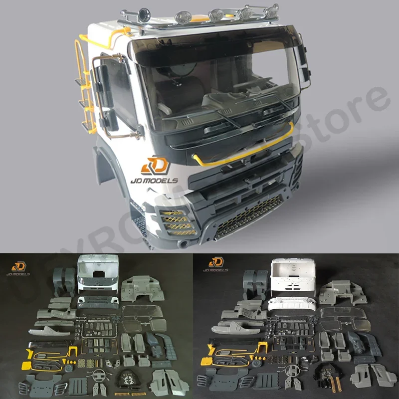 

JDMODEL Plastic Cockpit Body and Front/rear Lighting Systems for 1/14 Tamiya RC Dump Truck for Volvo FMX JDMODEL JDM-110 DIY