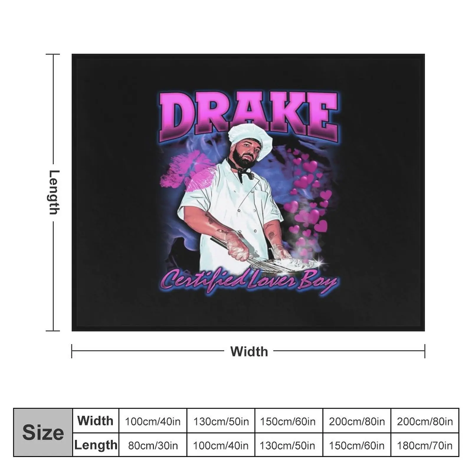 Drake CLB Vintage 90s Bootleg Design Throw Blanket Travel Large Vintage Blankets