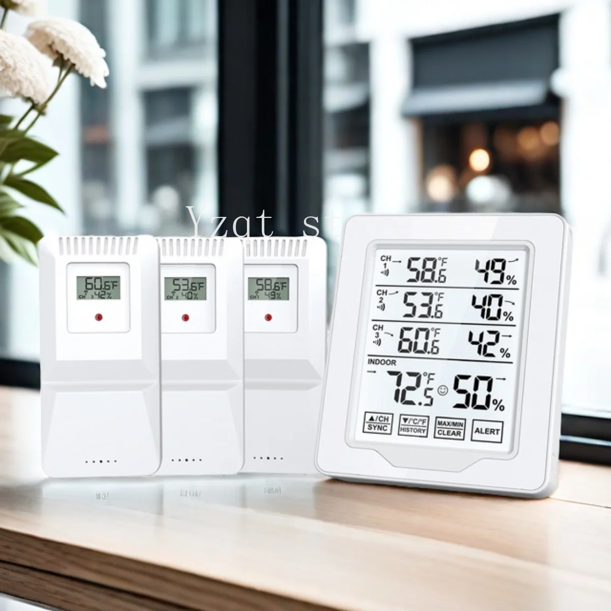 Cross-border multi-function one-to-three wireless indoor and outdoor digital large-screen touch alarm monitoring temperature