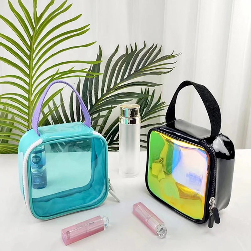 Home Storage Bag Laser Shell Makeup Bag Transparent Waterproof Dazzling Colorful Wash Bag Change Lipstick Storage Bag