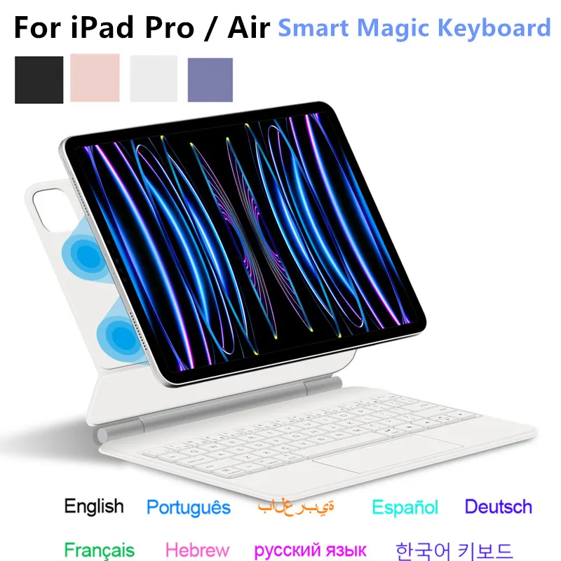 

Magic Backlight Keyboard for iPad Air 4 Air 5 iPad Pro 11 1st 2nd 3rd 4th Generation Case Keyboard Spanish Korean AZERT Arabic