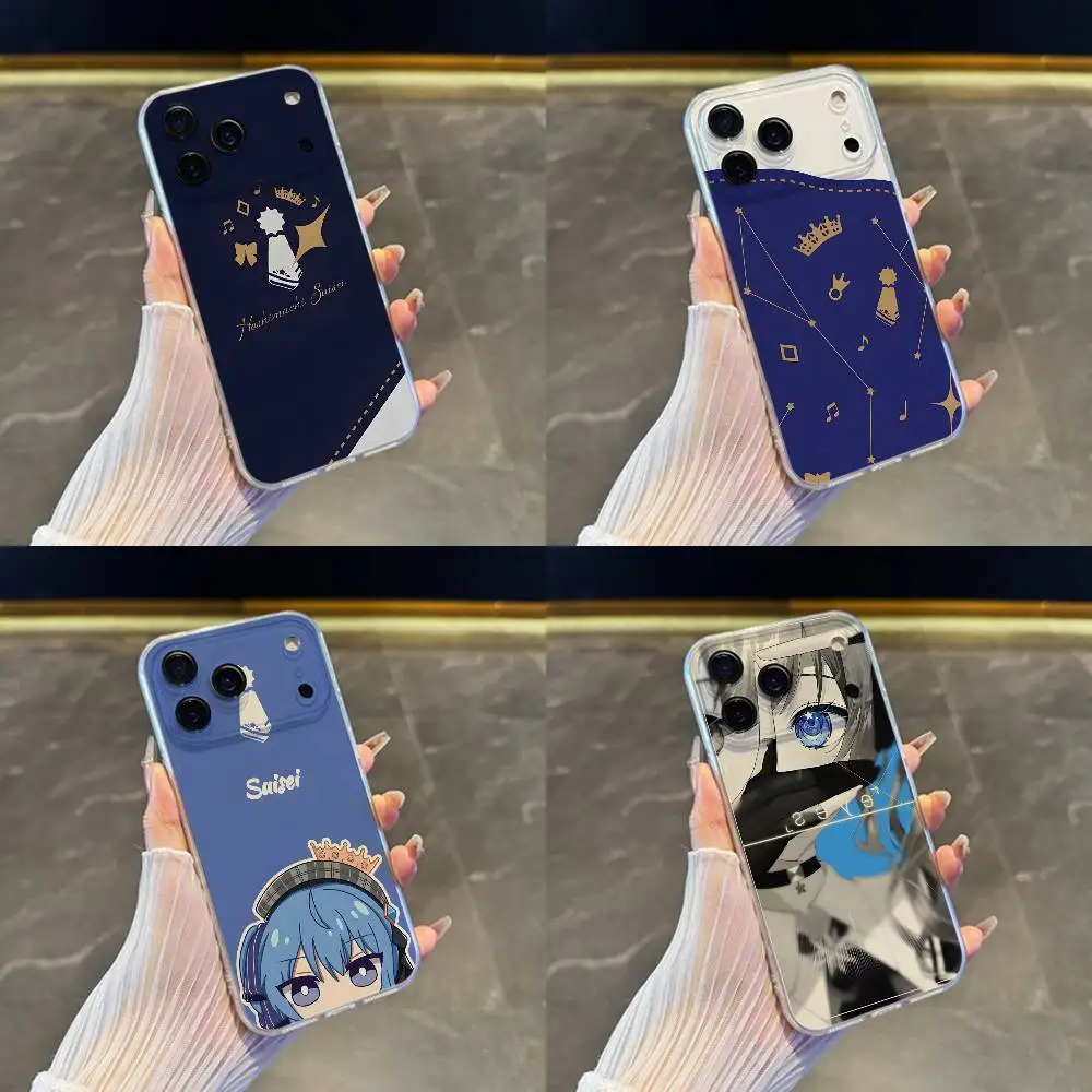 

H-Hoshimachi S-Suisei Phone Case For iPhone 17,16,15,14,13,12,11 Pro,Max,Plus,X,XS,XR,SE4,E Mini Transparent Soft Cover