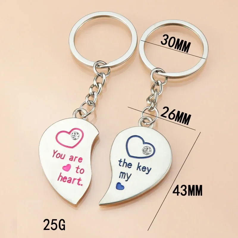 Metal Love Letter Couple Keychain Pendant Festival Souvenir Activity Small Gifts for Men and Women Keyrings