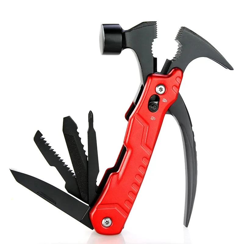 أدوات النجاة في حالات الطوارئ في الهواء الطلق مطرقة قابلة للطي للمغامرة استكشاف الهروب الإنقاذ الذاتي لوازم التخييم أداة متعددة محمولة