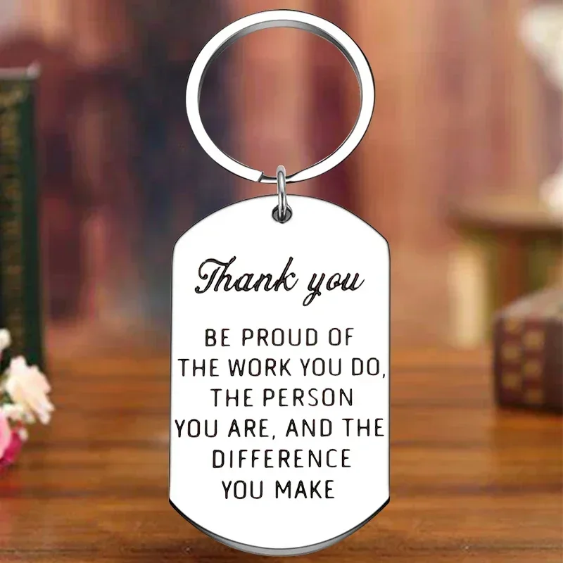 Metal Employee Appreciation Gifts Keychain Coworker Boss Thank You Gift Key Chain Pendant Colleague Teacher Nurse Leaving Gifts