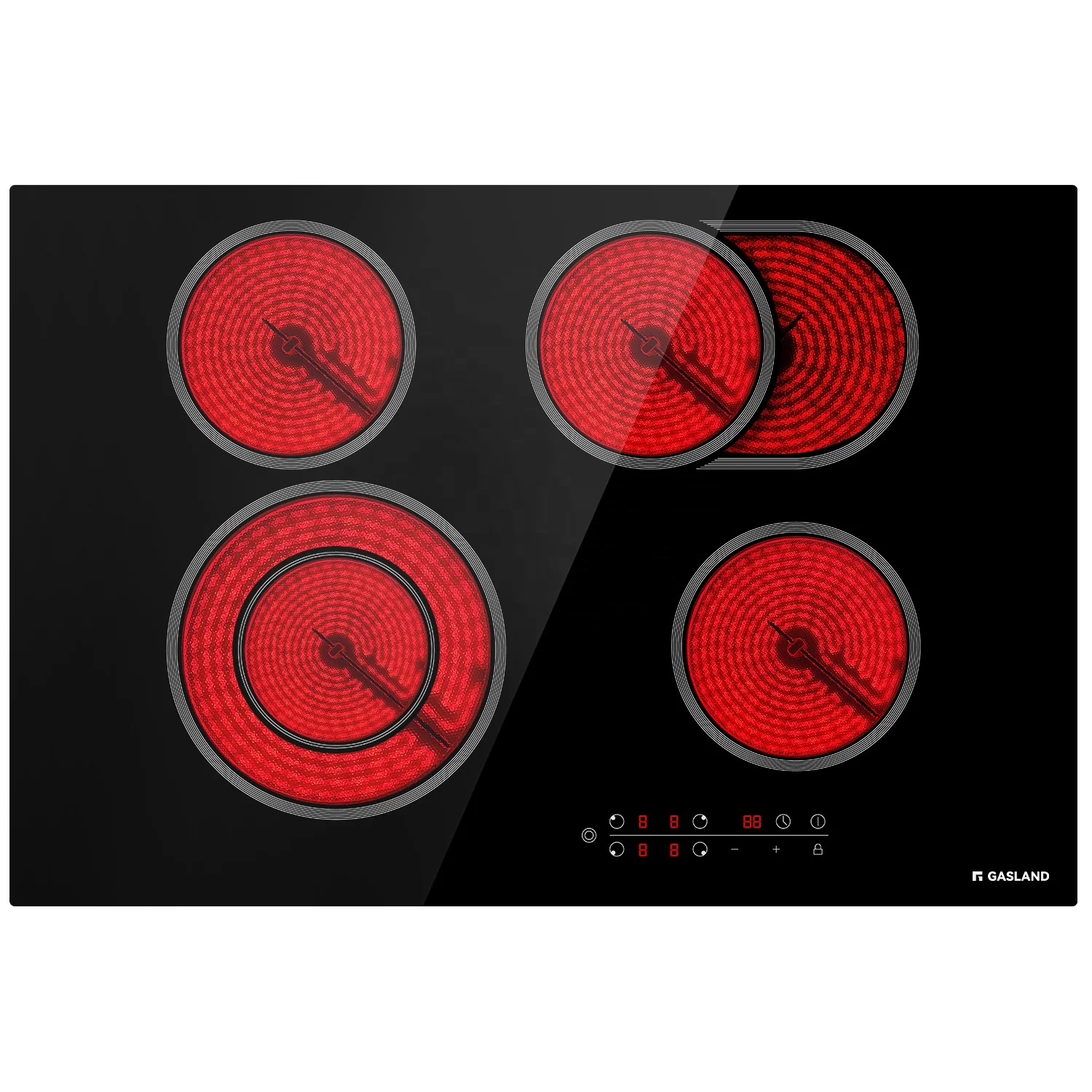 

GASLAND CH77BF 30-Inch Drop-In Electric Cooktop 6600W 240V 4 Zones 9 Power Levels Touch Control Child Lock Ceramic Cooktops