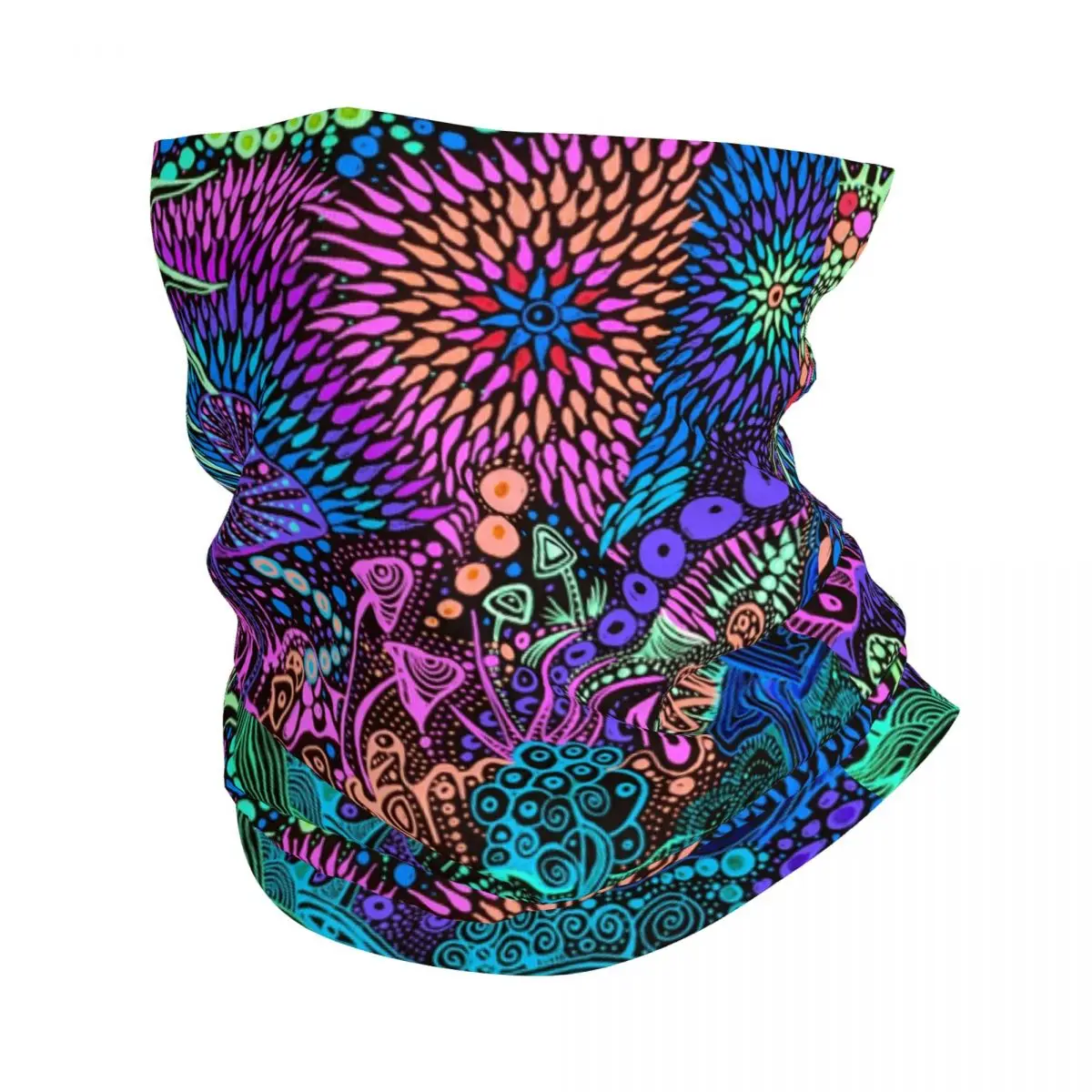 Magic Mushroom Trippy Psychedelic Neon Pastel Goth Winter Headband Neck Warmer Women Ski Cycling Tube Scarf Face Bandana Gaiter