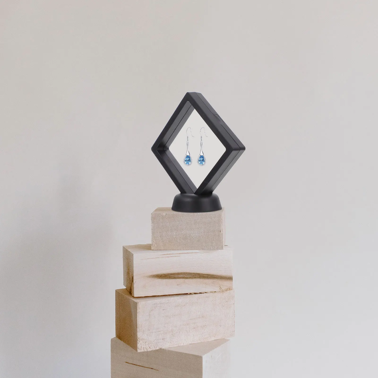 6 مجموعات من حامل عرض المجوهرات العائمة عالية الجودة ABS مادة البولي ايثيلين رفوف تخزين شفافة مقاومة للأكسدة للخواتم #5