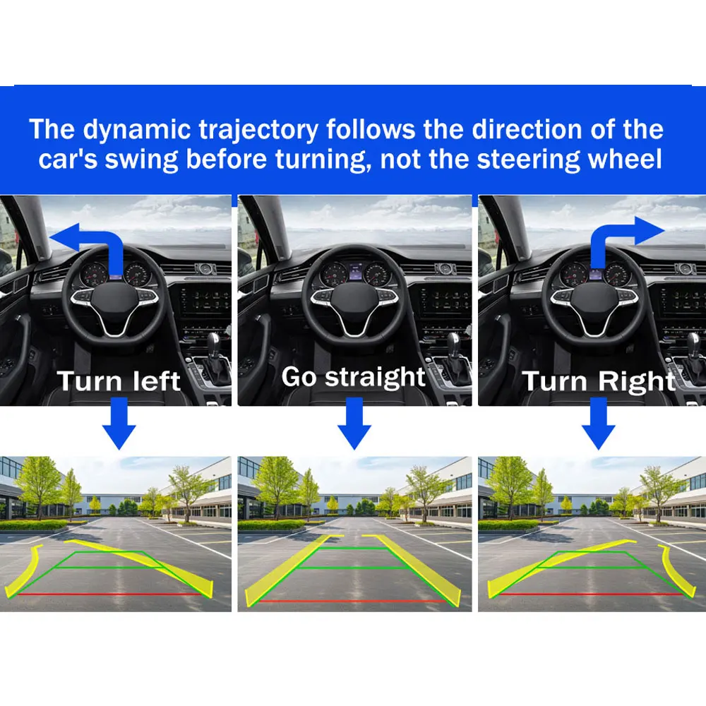 كاميرا سيارة بمسار ديناميكي 1080P لسيارة Ford Focus 2 MK2 Mondeo MK4 S-Max C-Max Kuga MK1 Fiesta MK7 Rover Range Freelander 2