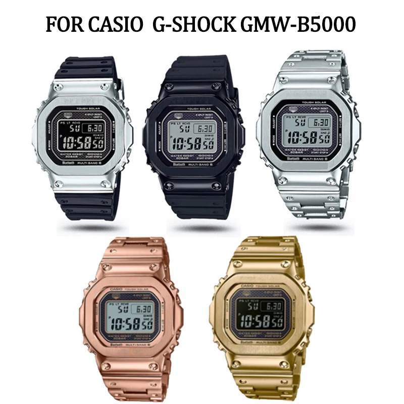 Resin Watch Accessories For Casio G-Shock GMW-B5000 Stainless Steel Hoop Strap Men\'s Waterproof Gmw b5000 Bracelet Watch Band