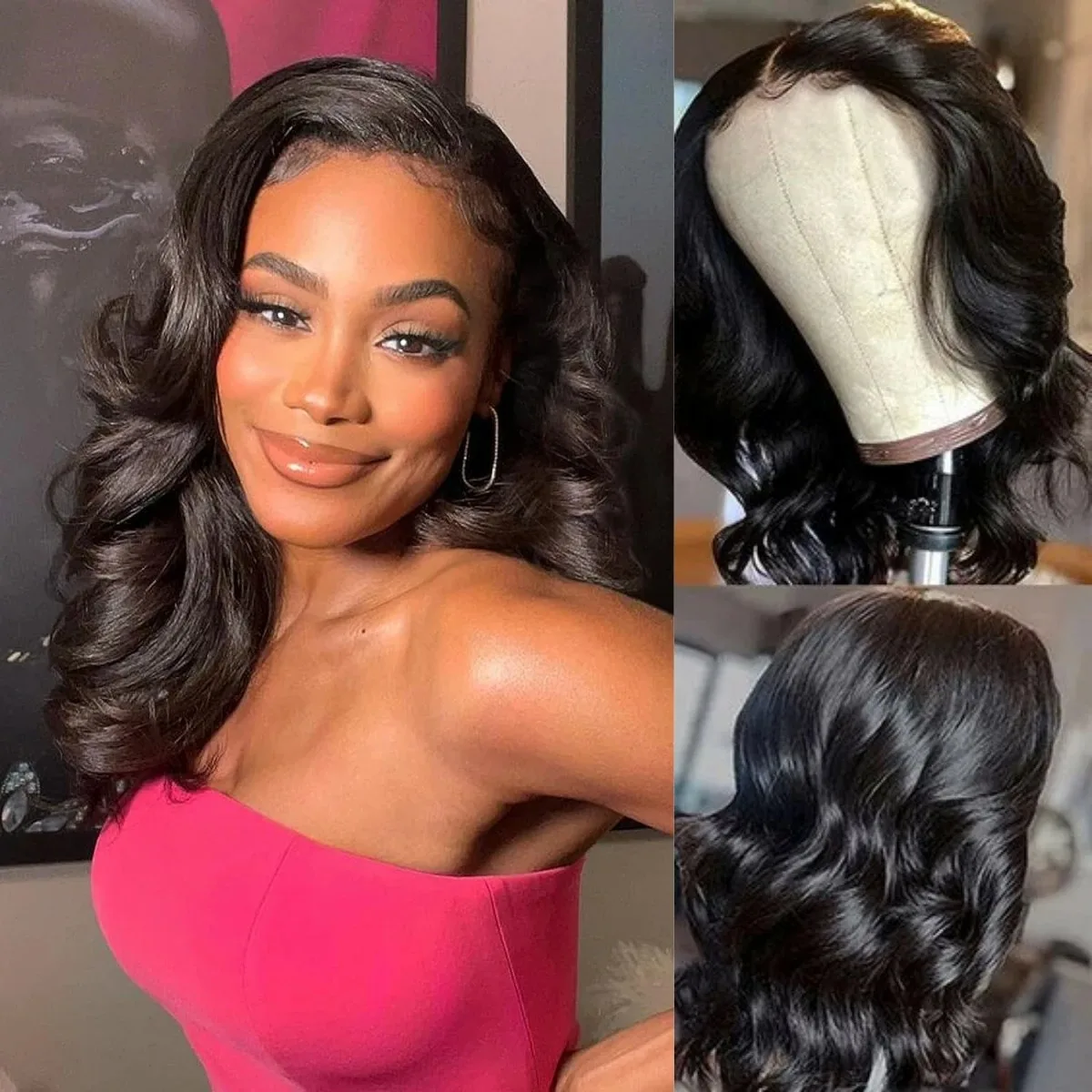 Natural Short Bob Body Wave Wig 13x4 13x6 Transparent Lace Front Human Hair Wigs 250 Density Lace Front Brazilian For Women Wigs