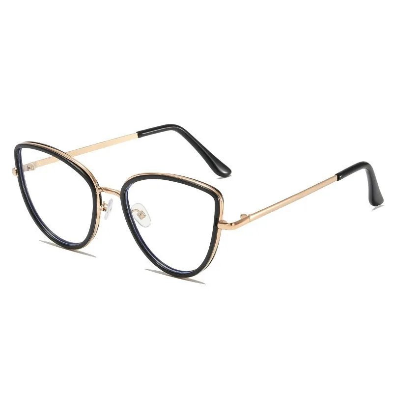 Blaulicht blockierende Computerbrille, koreanisches Katzenauge, trendige Metallbrille, UV400, für Damen und Herren – Detail 4