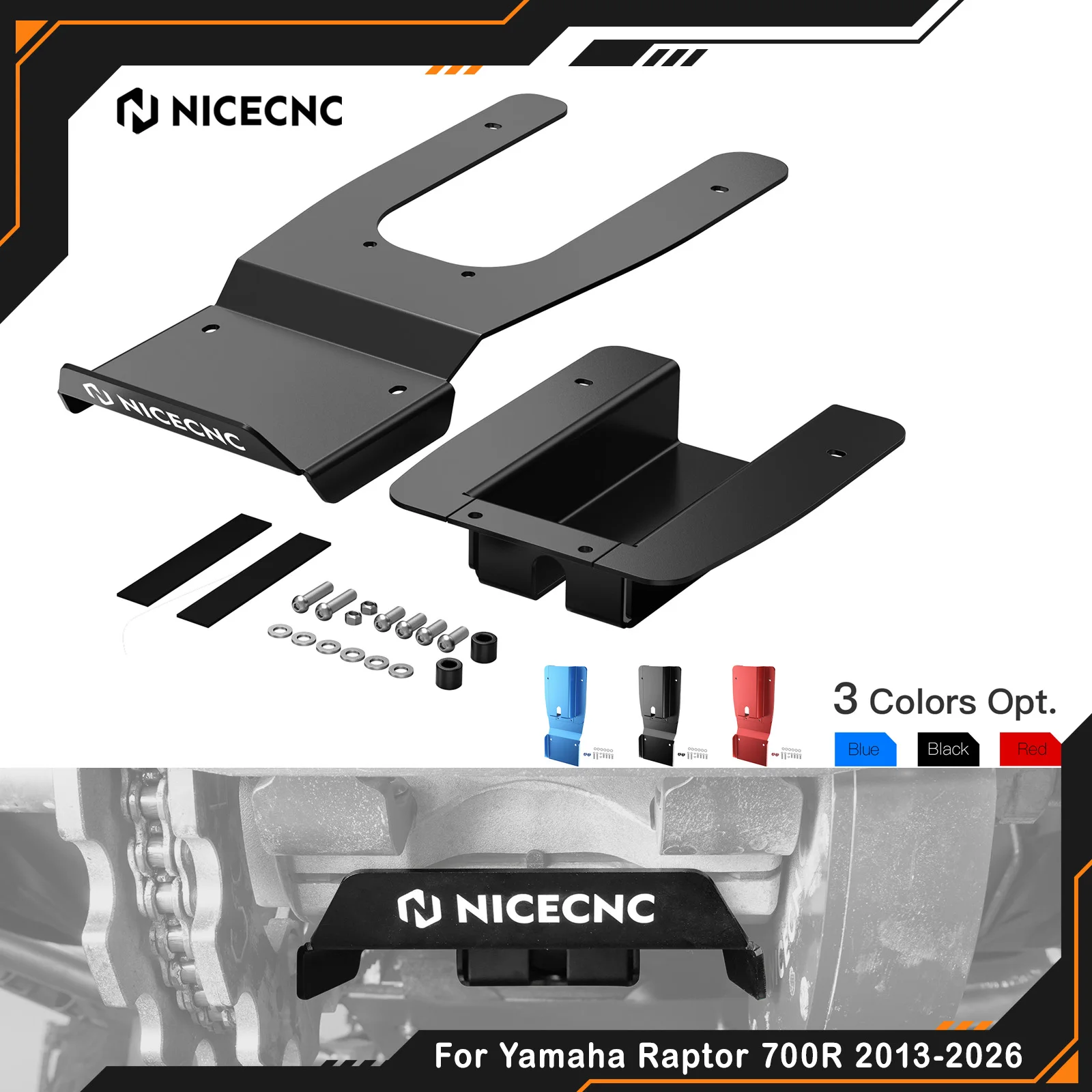 NICECNC for Yamaha Raptor 700 YFM700 2013-2026 ATV Aluminum Swing Arm Skid Plate Raptor 700R YFM700R Replaces 1PE-F219X-00-00