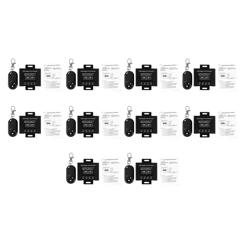 AT29-10X 30A Single Channel Leddimmer Controller With 3 Key Wireless RF Remote Control For Single Color 5050 3528 LED
